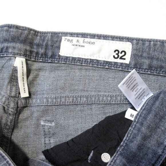 NWT rag & bone Cate Skinny in Colby Gray Mid Rise Ankle Stretch Jeans 32 - Picture 3 of 7